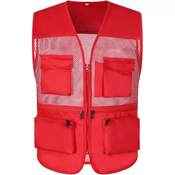 Flygo Men's Outdoor Summer Work Travel Safari Fishing Photo Vest With Pockets