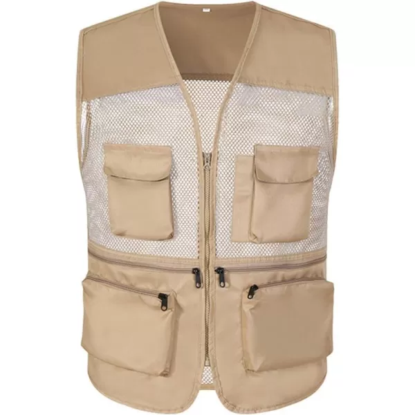 Flygo Men's Outdoor Summer Work Travel Safari Fishing Photo Vest With Pockets