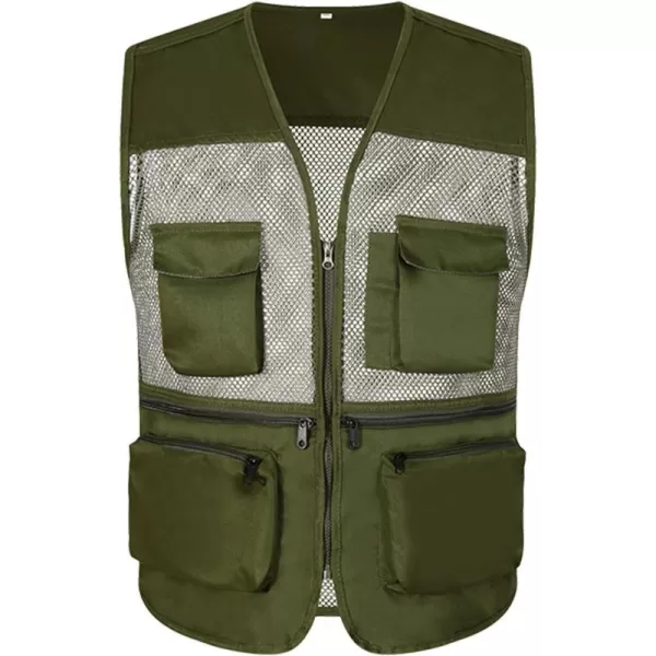 Flygo Men's Outdoor Summer Work Travel Safari Fishing Photo Vest With Pockets