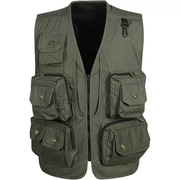 Flygo Men's Outdoor Work Utility Fishing Hunting Photography Travel Vest with Multiple Pockets