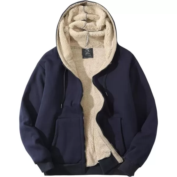 Flygo Men's Sherpa Hoodie Jacket Fleece Lined Zip Up Warm Hoodies Sweatshirt Winter Zipper Sweater Hooded Coat