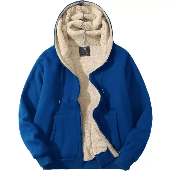 Flygo Men's Sherpa Hoodie Jacket Fleece Lined Zip Up Warm Hoodies Sweatshirt Winter Zipper Sweater Hooded Coat