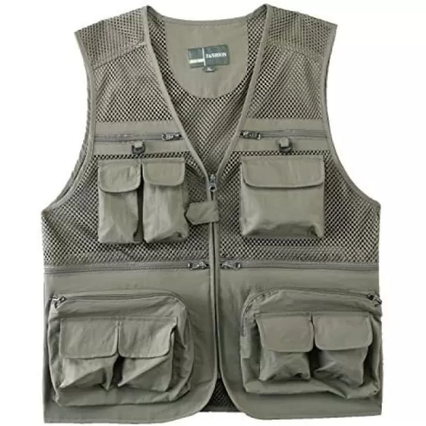Flygo Mens Summer Outdoor Work Safari Fishing Travel Photo Vest with Pockets