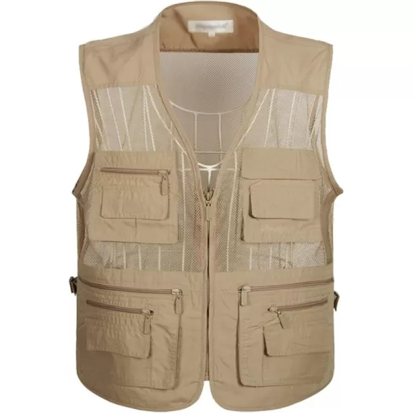 Flygo Mens Summer Outdoor Work Safari Fishing Travel Photo Vest with Pockets