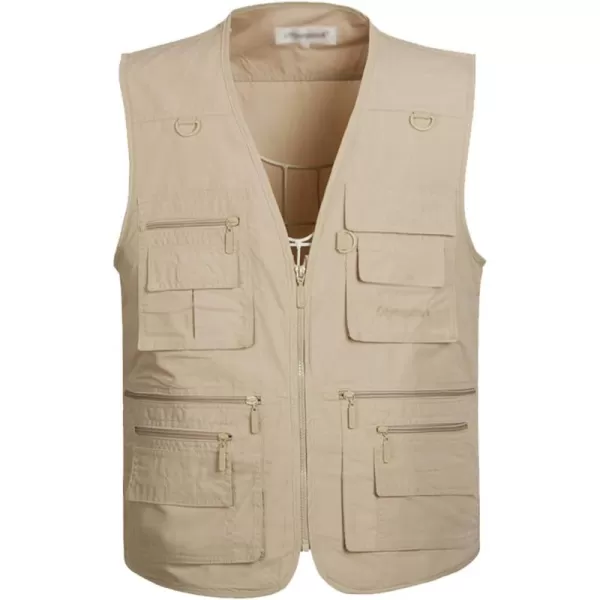 Flygo Mens Summer Outdoor Work Safari Fishing Travel Photo Vest with Pockets