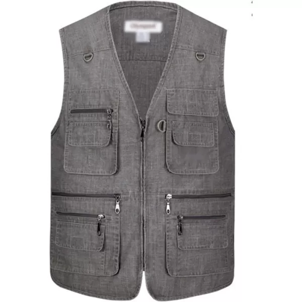 Flygo Mens Summer Outdoor Work Safari Fishing Travel Photo Vest with Pockets