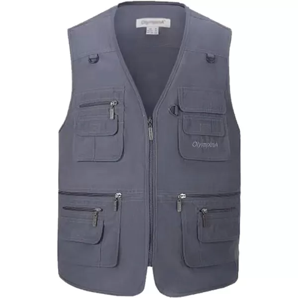 Flygo Mens Summer Outdoor Work Safari Fishing Travel Photo Vest with Pockets