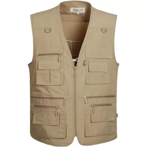 Flygo Mens Summer Outdoor Work Safari Fishing Travel Photo Vest with Pockets