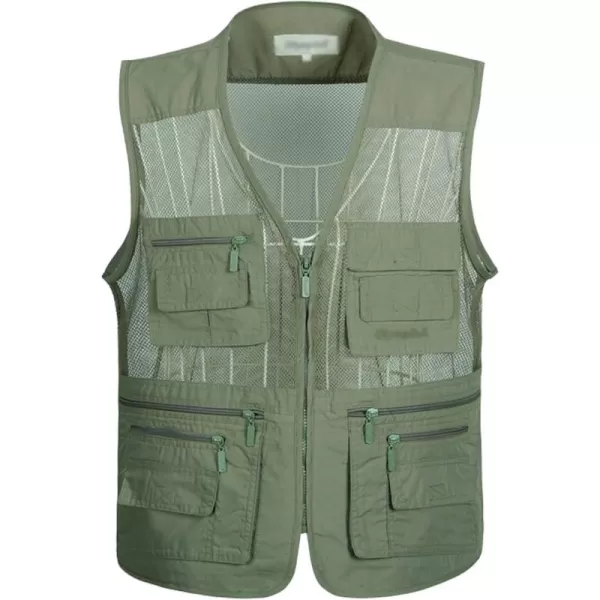 Flygo Mens Summer Outdoor Work Safari Fishing Travel Photo Vest with Pockets