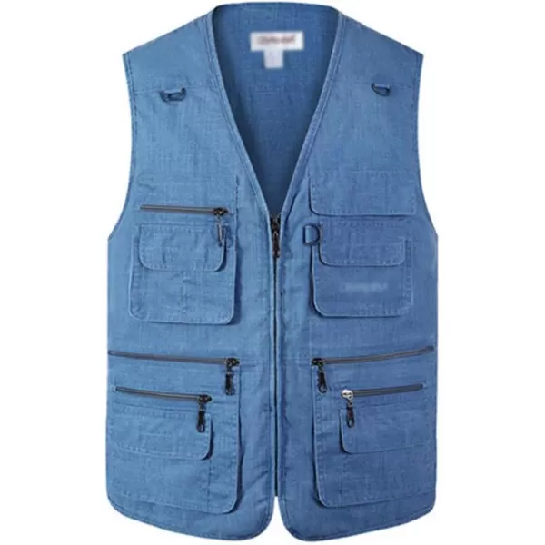 Flygo Mens Summer Outdoor Work Safari Fishing Travel Photo Vest with Pockets