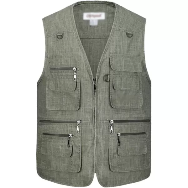 Flygo Mens Summer Outdoor Work Safari Fishing Travel Photo Vest with Pockets