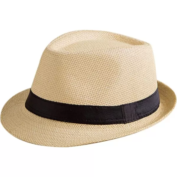 Flygo Mens Summer Straw Foldable Roll up Hat Fedora Beach Sun Hat UPF50+