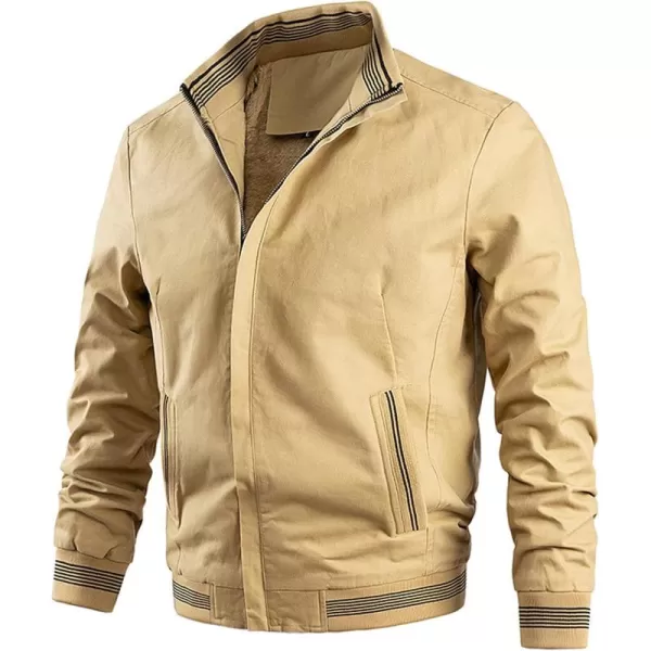 Flygo Men's Thick Winter Jackets Fleece Lined Cotton Bomber Work Jackets with Pockets