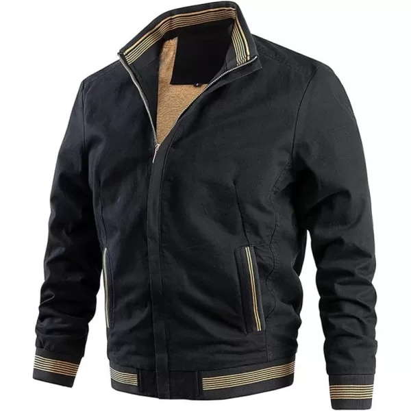 Flygo Men's Thick Winter Jackets Fleece Lined Cotton Bomber Work Jackets with Pockets