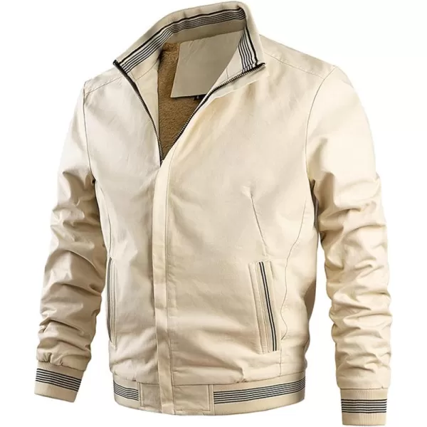 Flygo Men's Thick Winter Jackets Fleece Lined Cotton Bomber Work Jackets with Pockets