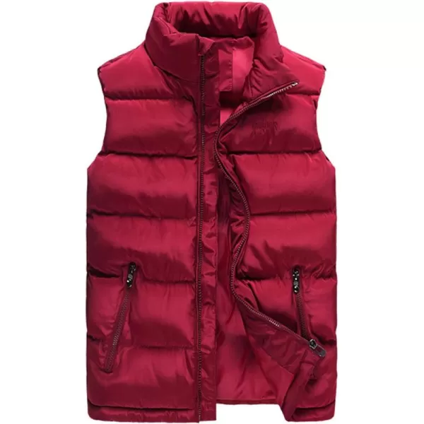 Flygo Men's Winter Quilted Puffer Vest Outdoor Water-Resistance Full Zip Down Vest