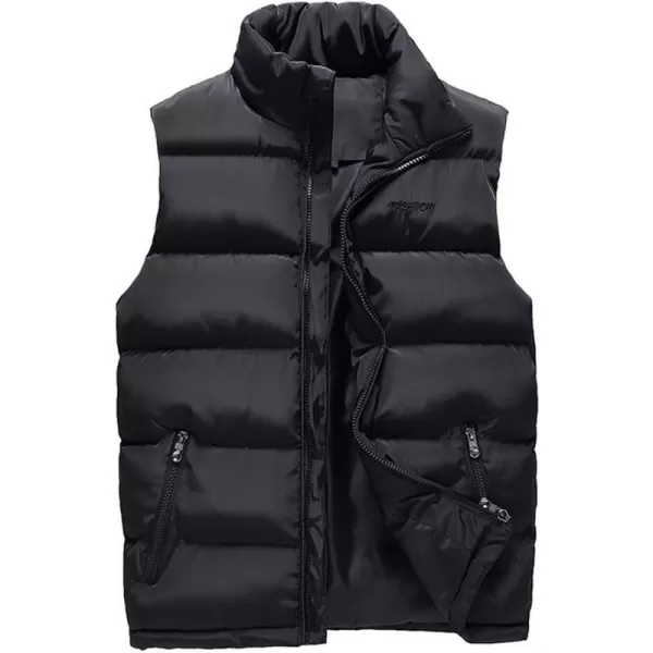 Flygo Men's Winter Quilted Puffer Vest Outdoor Water-Resistance Full Zip Down Vest