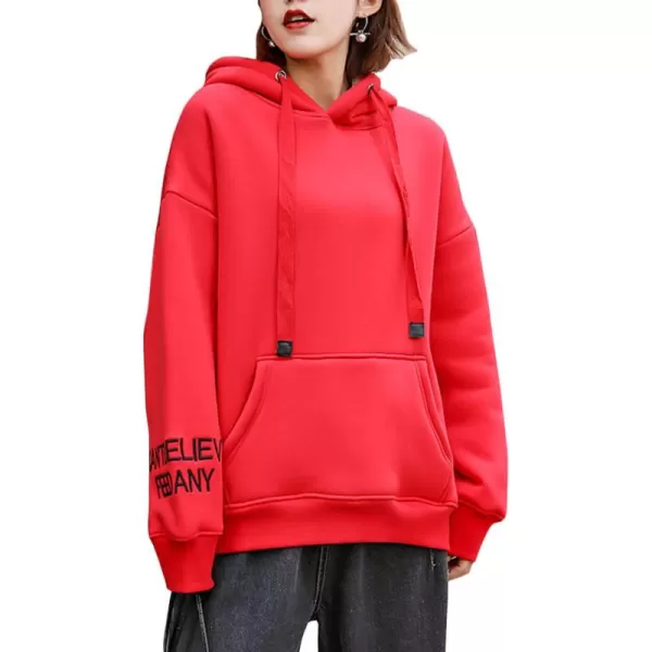 Flygo Women's Casual Winter Sherpa Fleece Lined Sweatshirt Coat Long Sleeve Pullover Outwear