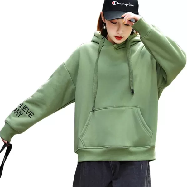 Flygo Women's Casual Winter Sherpa Fleece Lined Sweatshirt Coat Long Sleeve Pullover Outwear