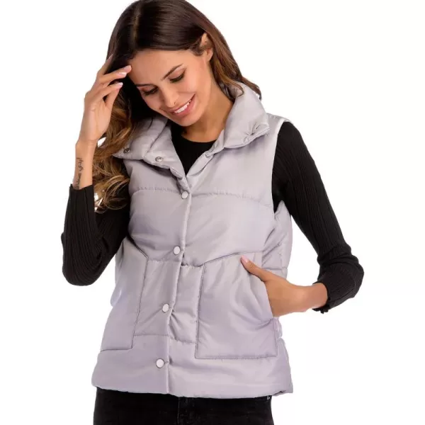 Flygo Women's Classic Quilted Cotton Padded Puffer Down Vest Waistcoat Sleeveless Cotton Down Jacket