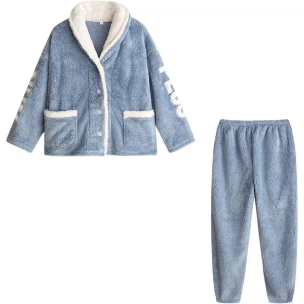 Flygo Womens Coral Fleece Pajamas Sets Fuzzy Sherpa Flannel Loungewear Cozy Winter Sleepwear