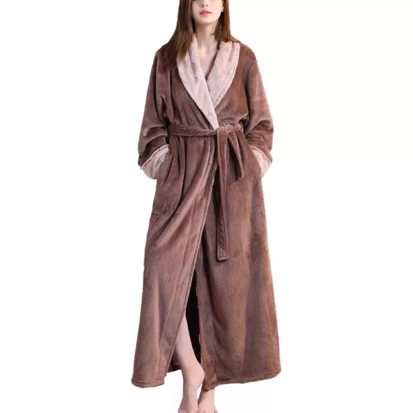Flygo Womens Fleece Flannel Sleepwear Long Plush Bath Robe