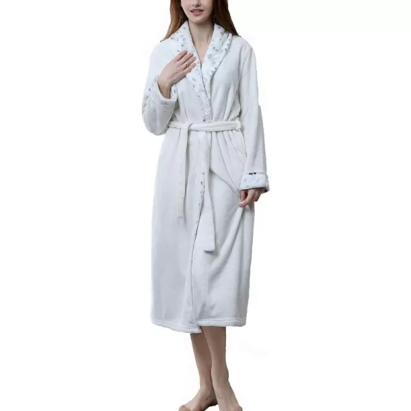 Flygo Womens Fleece Flannel Sleepwear Long Plush Bath Robe