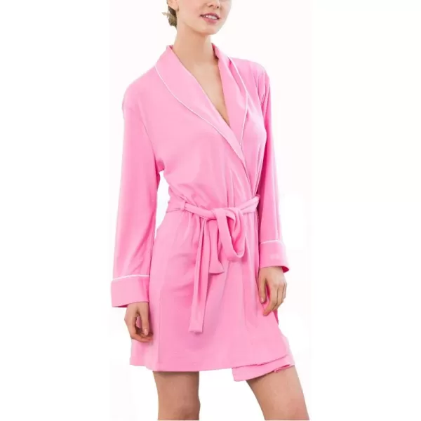 Flygo Women's Lightweight Knit Cotton Blend Robes Spa Hotel Bathrobe