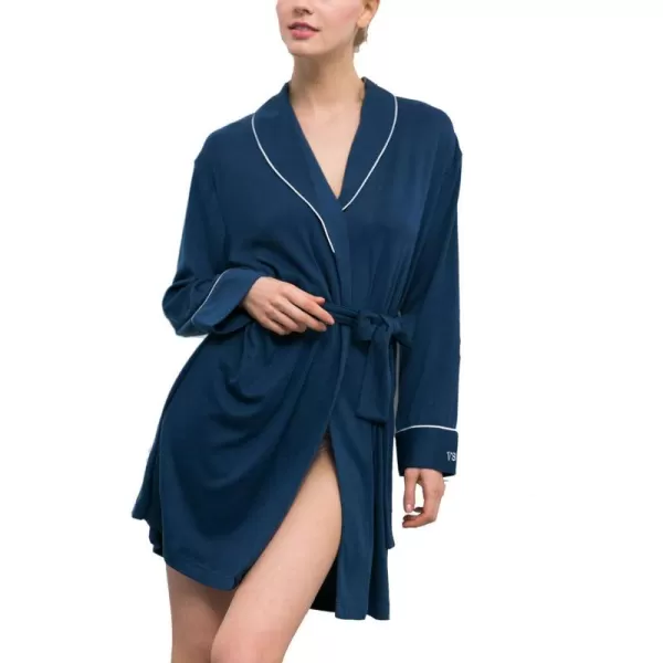 Flygo Women's Lightweight Knit Cotton Blend Robes Spa Hotel Bathrobe