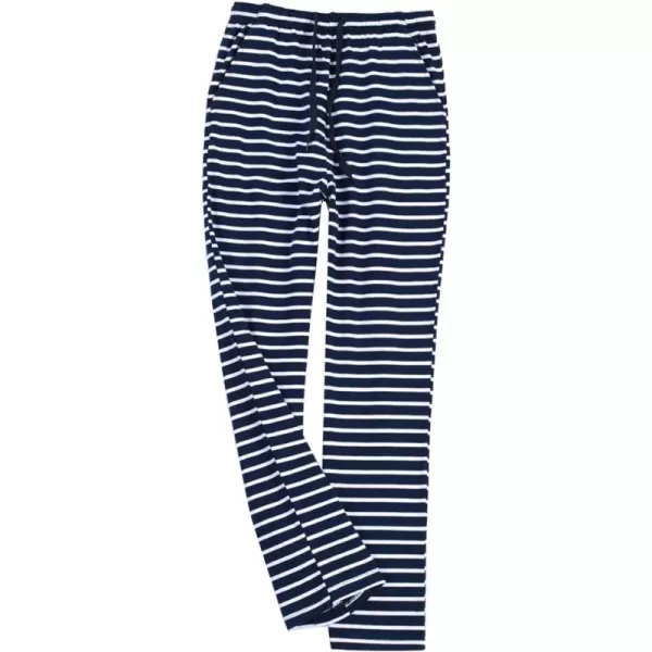 Flygo Women's Striped Cotton Pajama Pants Drawstring Loose Yoga Workout Pant With Pockets