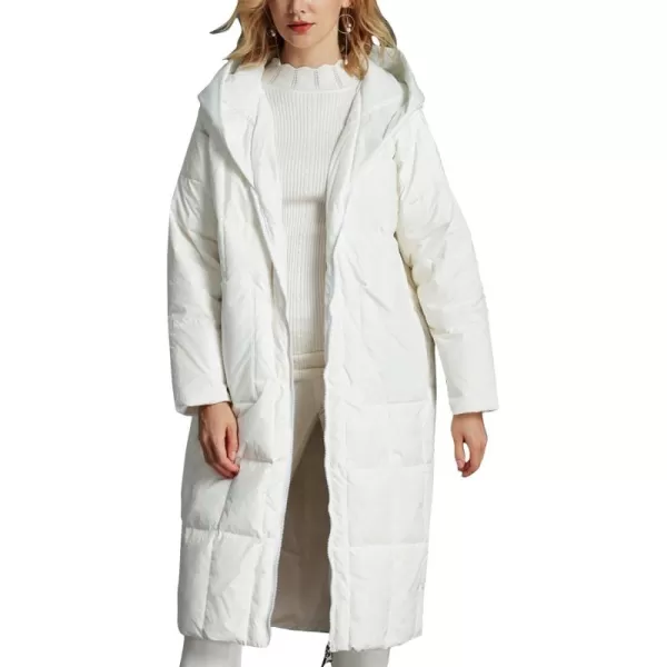 Flygo Women's Winter Coats Hooded Loose Mid-Long Quilted Puffer Down Jacket