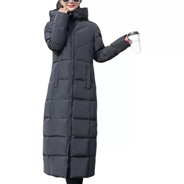 Flygo Womens Winter Warm Long Down Jacket Coat Outwear with Hood