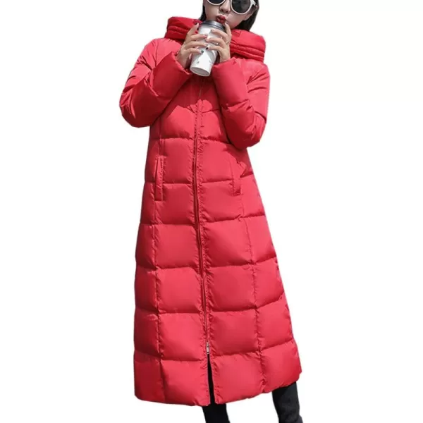 Flygo Womens Winter Warm Long Down Jacket Coat Outwear with Hood