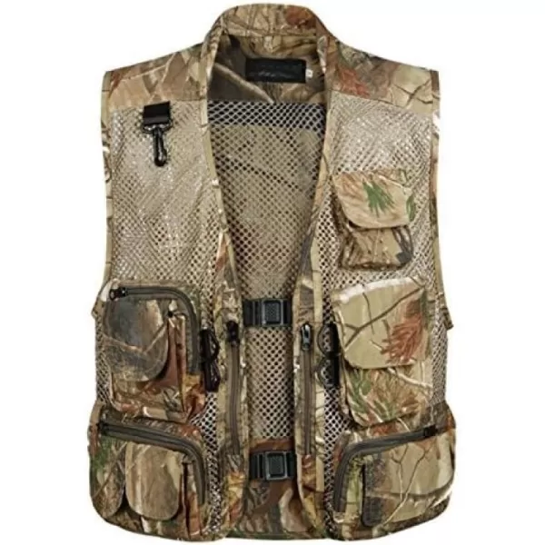 Flygo Zhusheng Men's Fishing Outdoor Utility Hunting Climbing Tactical Camo Mesh Removable Vest with Multiple Pockets