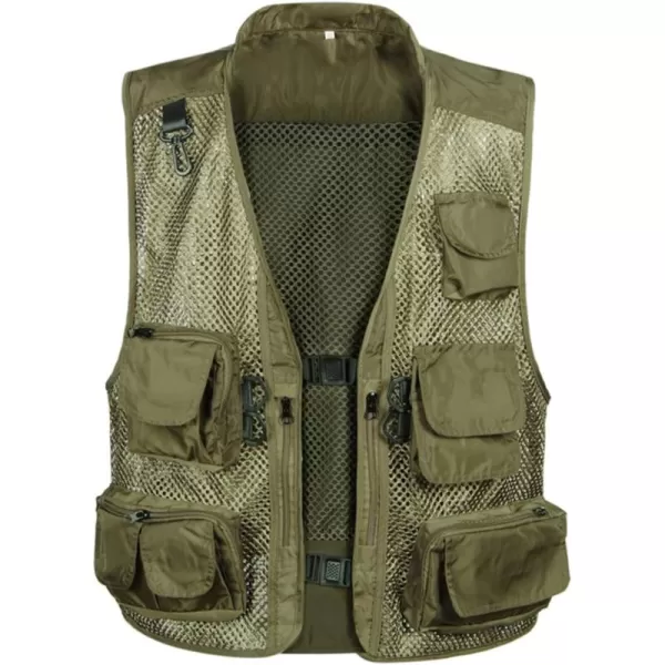 Flygo Zhusheng Men's Fishing Outdoor Utility Hunting Climbing Tactical Camo Mesh Removable Vest with Multiple Pockets