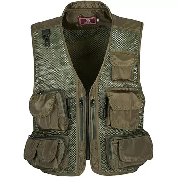 Flygo Zhusheng Men's Fishing Outdoor Utility Hunting Climbing Tactical Camo Mesh Removable Vest with Multiple Pockets