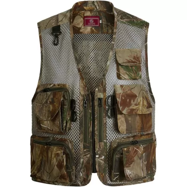 Flygo Zhusheng Men's Fishing Outdoor Utility Hunting Climbing Tactical Camo Mesh Removable Vest with Multiple Pockets