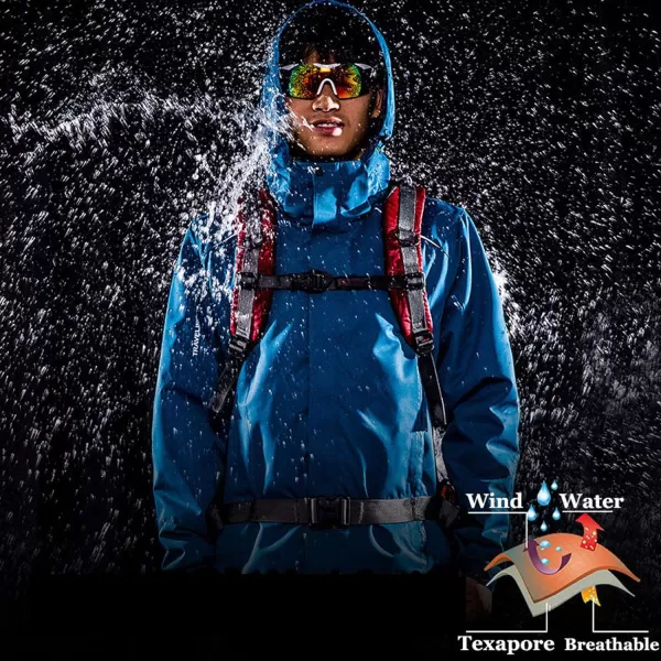 Flygo Mens 3-in-1 Interchange Winter Jacket Outdoor Waterproof Softshell Rain Jacket