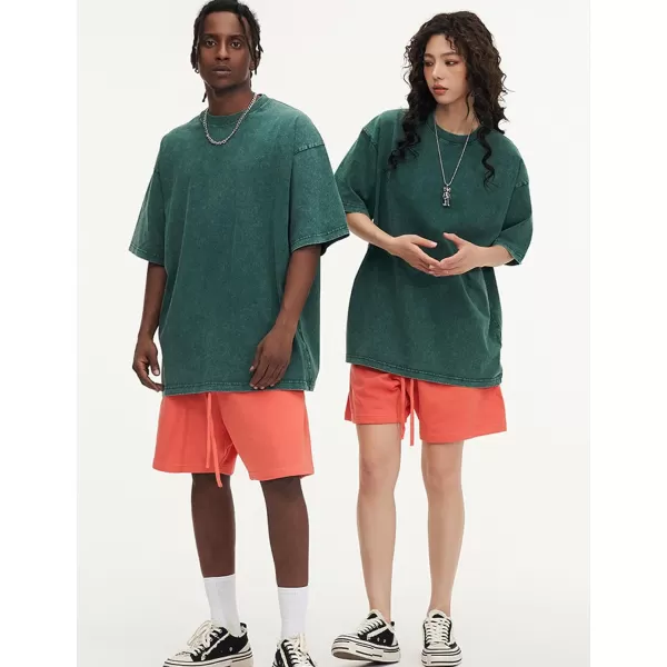 Flygo Men's Oversized Vintage T-Shirts Cotton Streetwear Short Sleeve Solid Basic Tee Shirt Acid Wash Casual Hip Hop Tops
