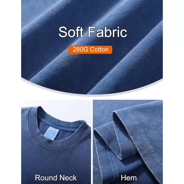 Flygo Men's Oversized Vintage T-Shirts Cotton Streetwear Short Sleeve Solid Basic Tee Shirt Acid Wash Casual Hip Hop Tops