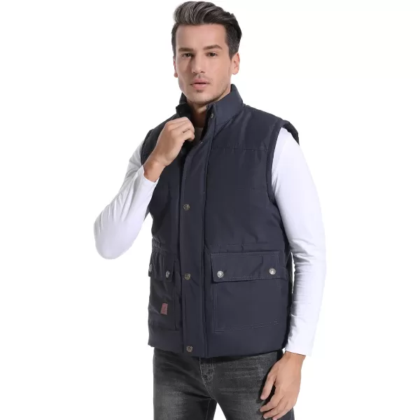 Flygo Men's Winter Warm Outdoor Padded Puffer Vest Thick Fleece Lined Sleeveless Jacket
