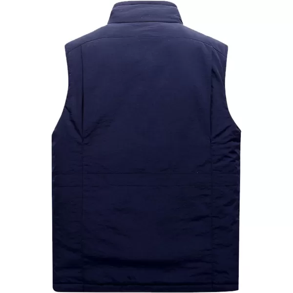 Flygo Men's Winter Warm Outdoor Padded Puffer Vest Thick Fleece Lined Sleeveless Jacket