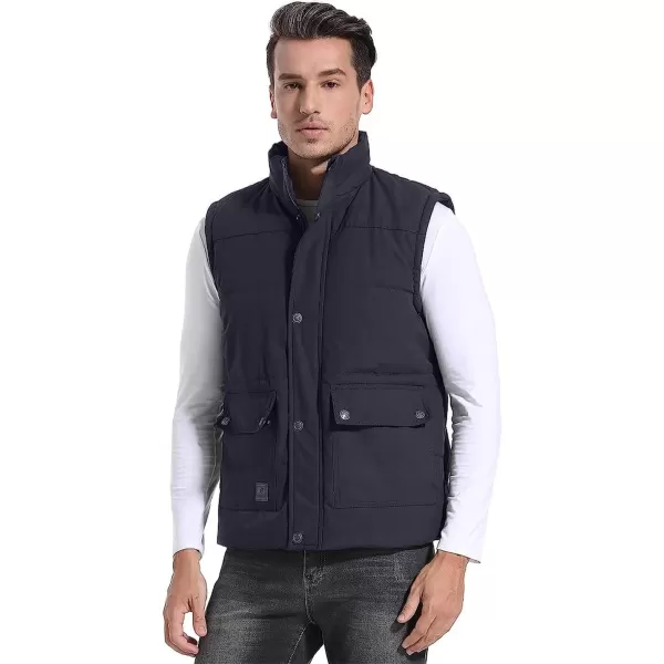 Flygo Men's Winter Warm Outdoor Padded Puffer Vest Thick Fleece Lined Sleeveless Jacket