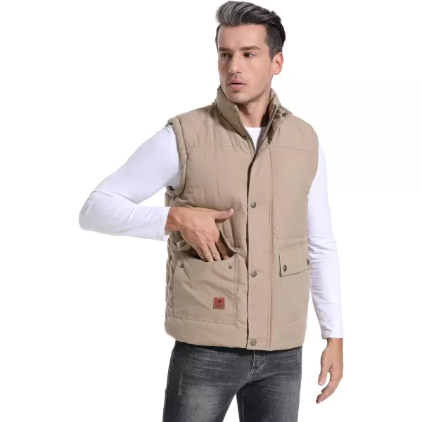 Flygo Men's Winter Warm Outdoor Padded Puffer Vest Thick Fleece Lined Sleeveless Jacket