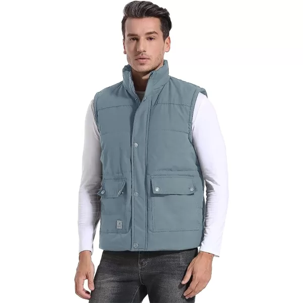 Flygo Men's Winter Warm Outdoor Padded Puffer Vest Thick Fleece Lined Sleeveless Jacket