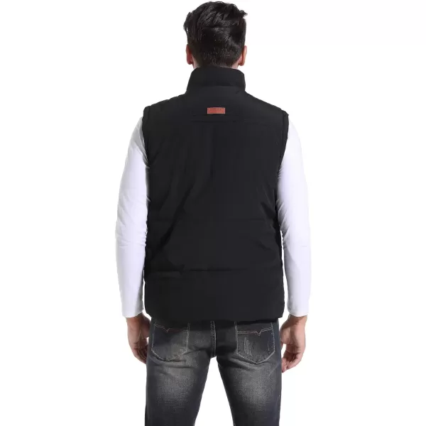 Flygo Men's Winter Warm Outdoor Padded Puffer Vest Thick Fleece Lined Sleeveless Jacket