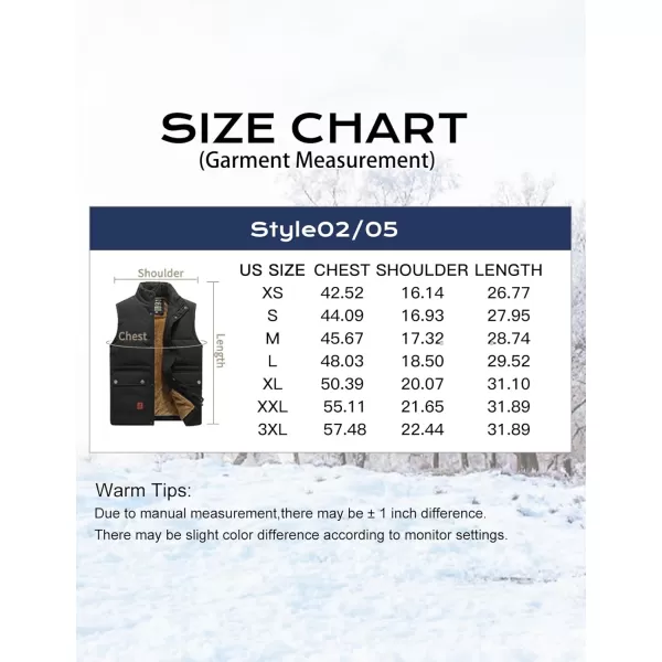 Flygo Men's Winter Warm Outdoor Padded Puffer Vest Thick Fleece Lined Sleeveless Jacket