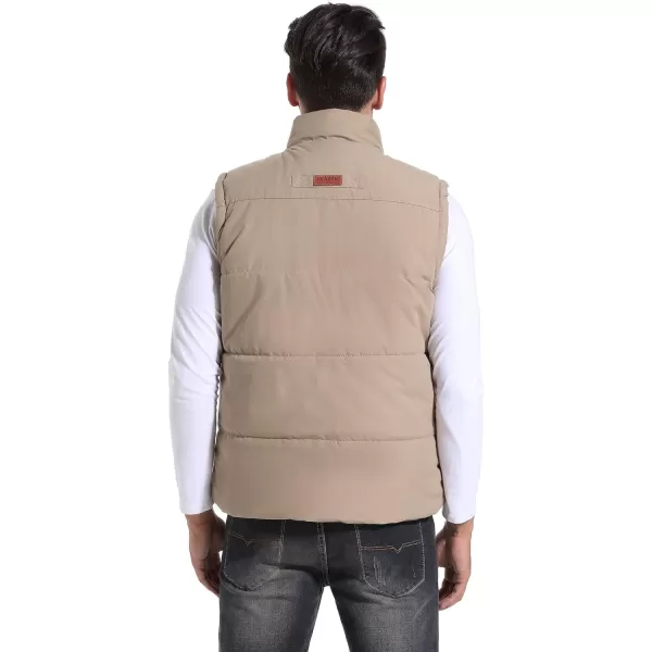 Flygo Men's Winter Warm Outdoor Padded Puffer Vest Thick Fleece Lined Sleeveless Jacket