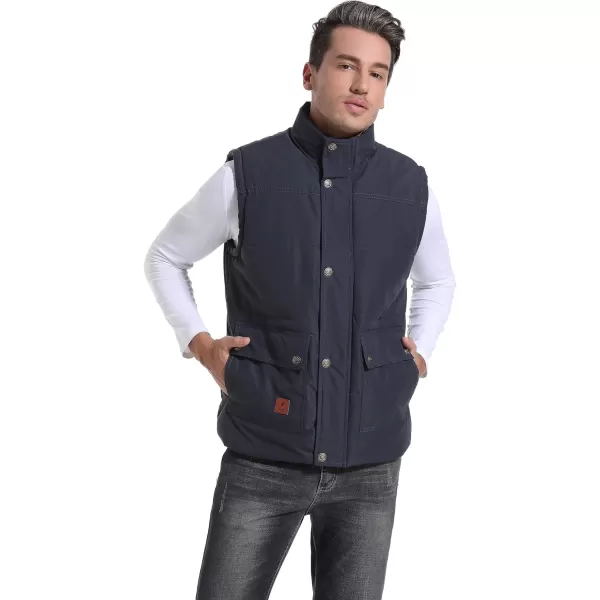 Flygo Men's Winter Warm Outdoor Padded Puffer Vest Thick Fleece Lined Sleeveless Jacket
