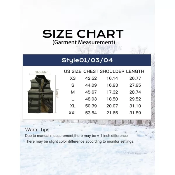 Flygo Men's Winter Warm Outdoor Padded Puffer Vest Thick Fleece Lined Sleeveless Jacket
